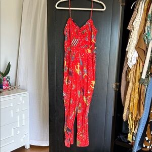 FARM Rio Colorful Red Jumpsuit